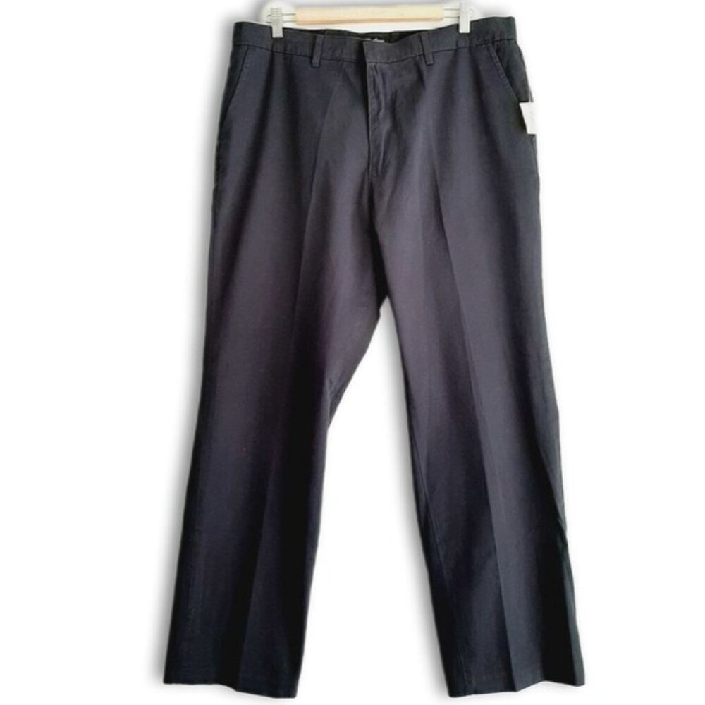 CIGLIANO / 100% Cotton Classic Fit Flat Front Chino Pants Navy Men's 38 Flawed